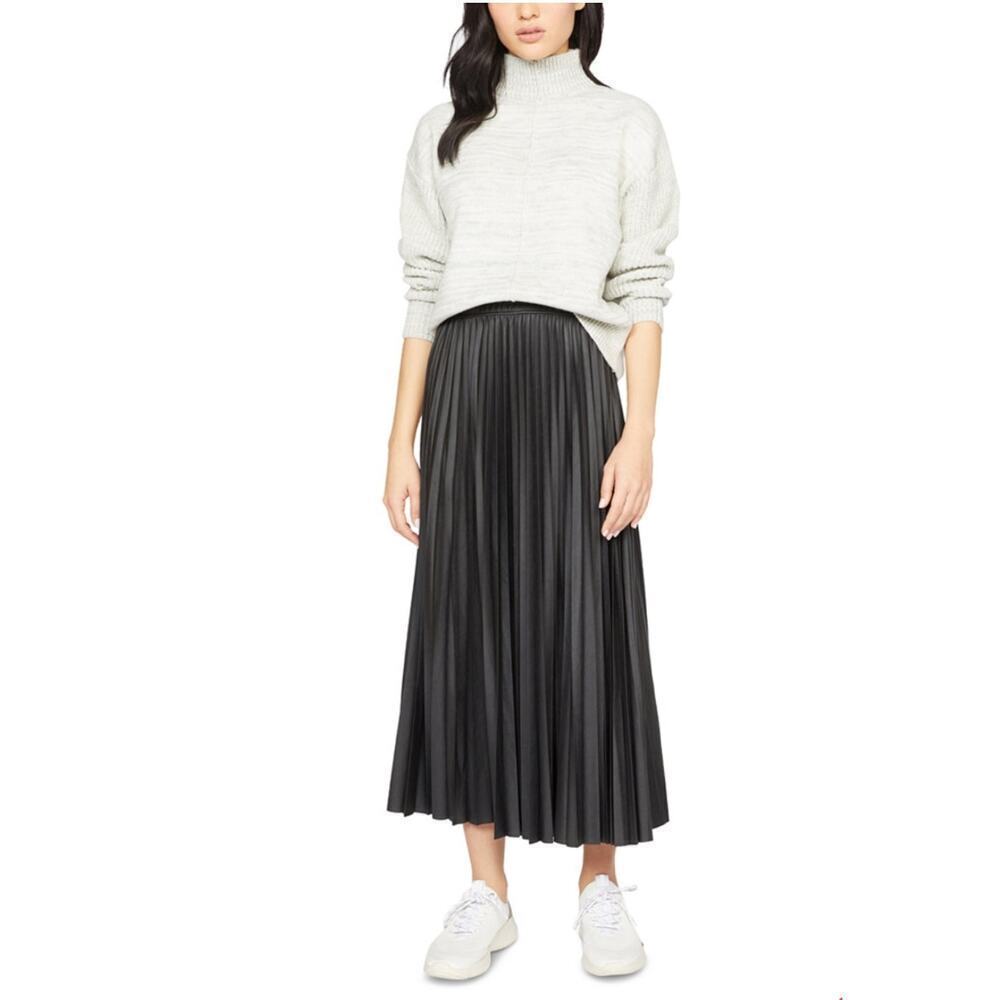 Sanctuary Top Secret Pleated Faux Leather Midi Skirt. Size S. Ret. $129